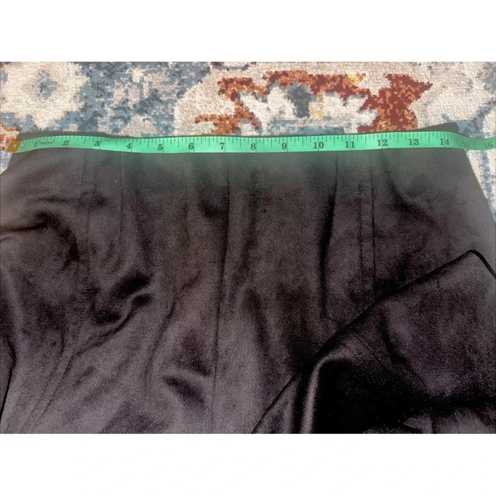 NWT FREE PEOPLE CURVY Real Deal Faux Suede Flare Black Pants Size 29 Open Leg - Picture 12 of 15